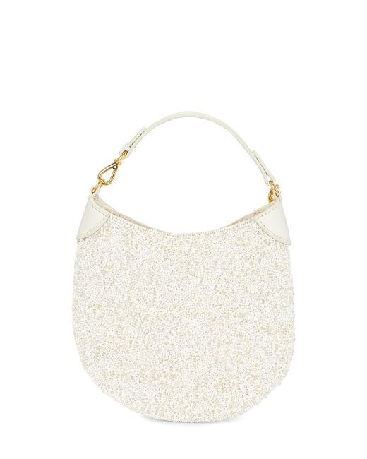 Polo Ralph Lauren White Beaded Pouch Small Shoulder Bag