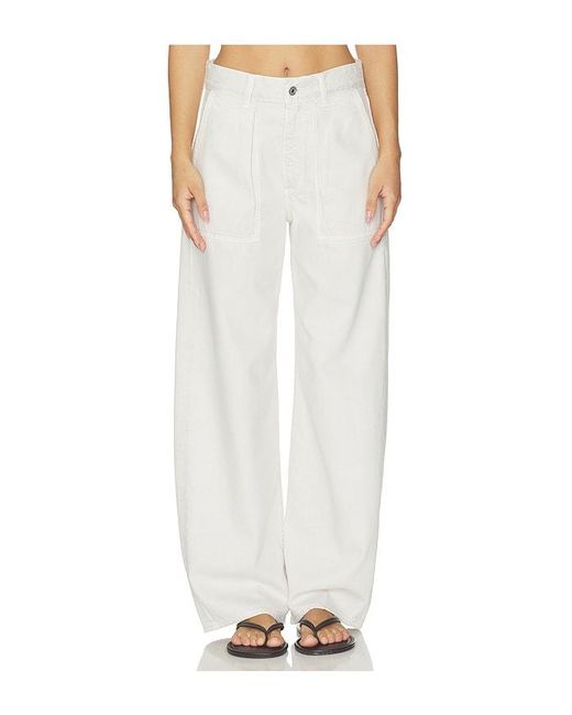 Agolde White Low Curve Utility Jean