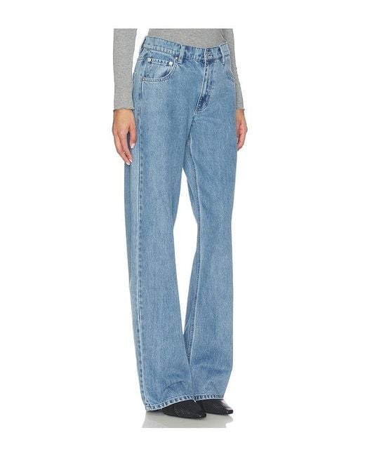 MOTHER OF ALL Blue Hedi Low Waist Wide Leg