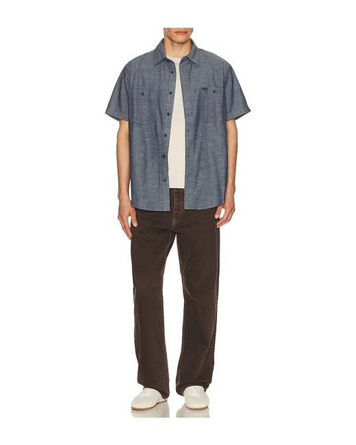 Filson Blue Embroidered Chambray Shirt for men