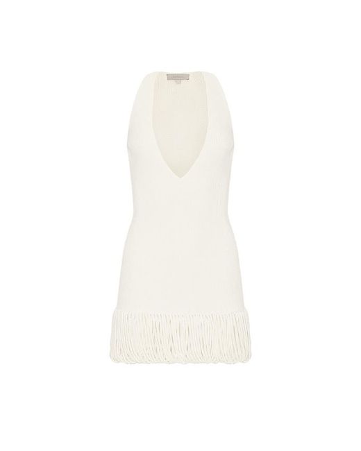 HAELO White Draped Loop Mini Dress