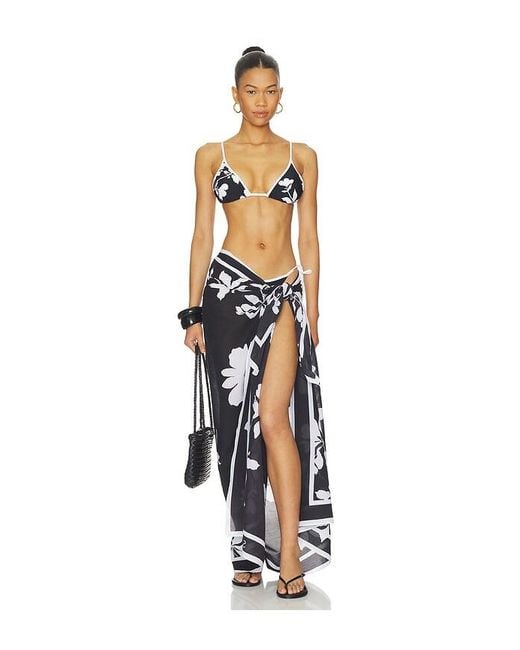 Seafolly Black May Flower Sarong