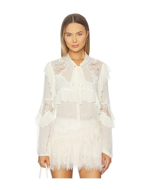 LoveShackFancy White Farah Top
