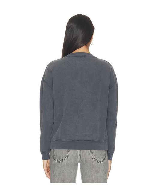 Anine Bing Blue Spencer Sweatshirt Leopard