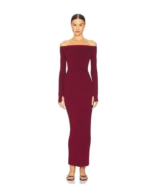 Michael Costello Red X Revolve Off Shoulder Bodycon Maxi Dress