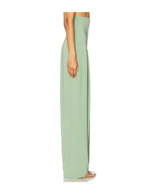 Norma Kamali Green High Waist Tailored Pleat Pant