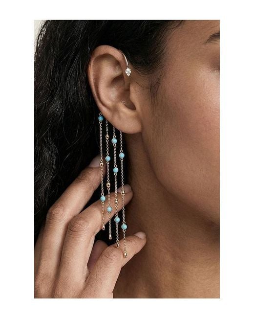 Ettika Blue Linear Chains Statement Ear Cuff