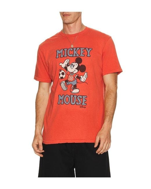 Junk Food Orange Mickey Mouse Soccer Tee for men