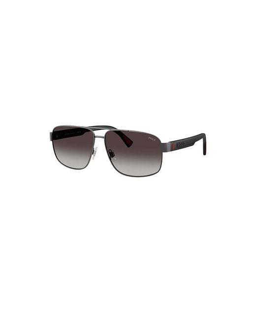 Polo Ralph Lauren Black Aviator Sunglasses for men