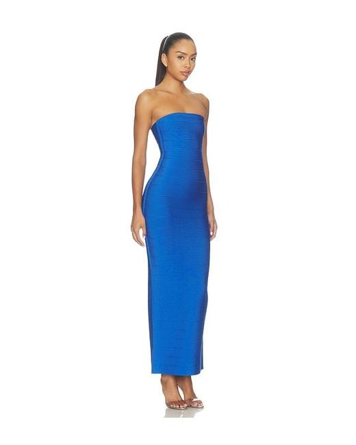 Nbd Blue Kirstyn Strapless Maxi Tube Dress