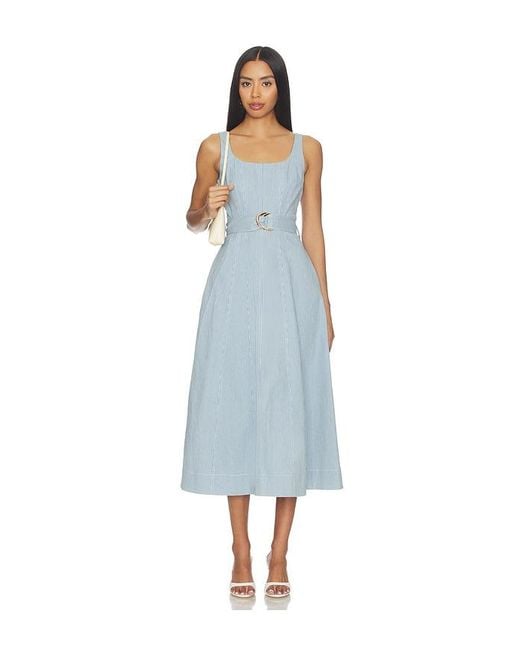 Karina Grimaldi Blue Lilliana Denim Maxi Dress