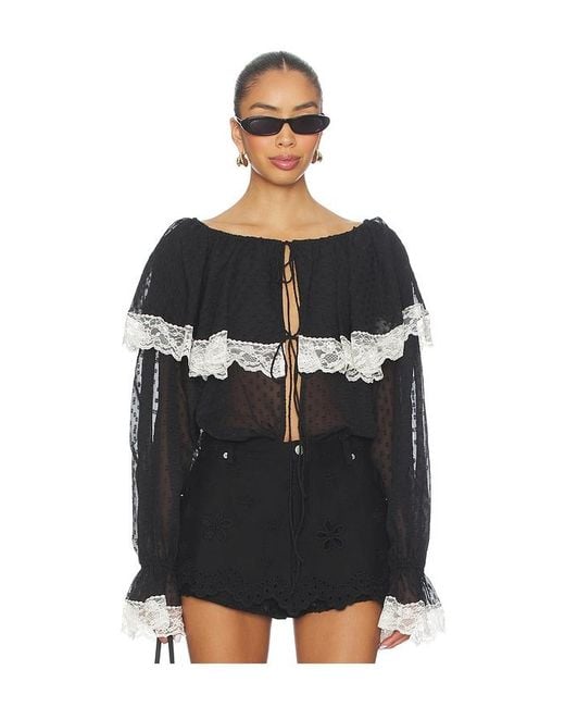 For Love & Lemons Black June Top