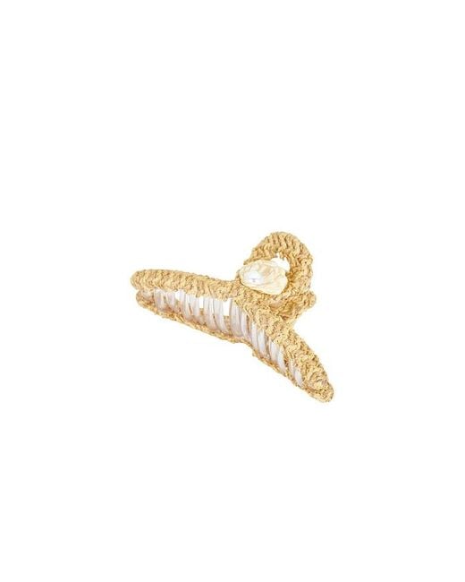 Lele Sadoughi Metallic Raffia Shell Claw Clip