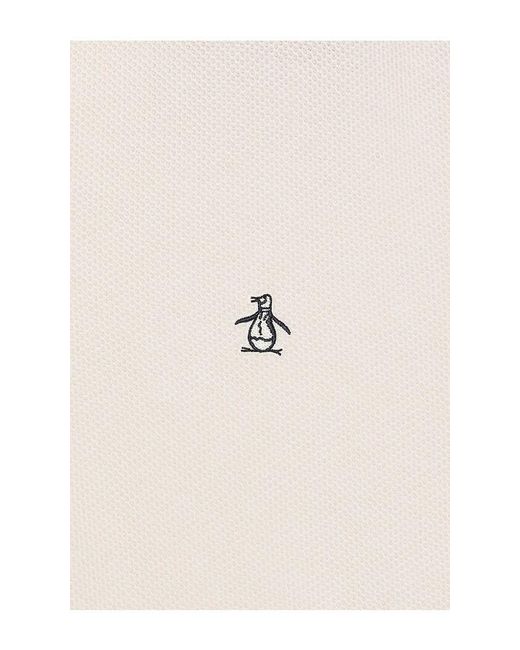Original Penguin White Jacquard Honeycomb Polo for men