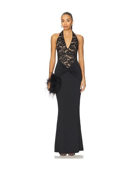Nookie Lennox Halter Gown in Black | Lyst