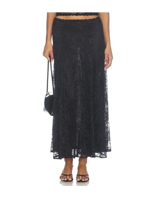 MAJORELLE Black Mira Lace Skirt