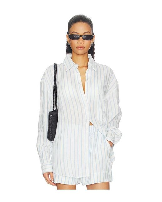 AEXAE White X Revolve Linen Woven Shirt