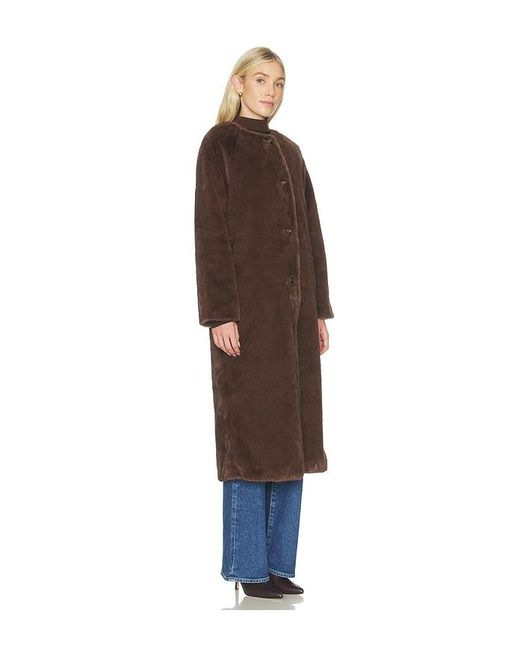 Line & Dot Brown Axel Faux Fur Coat