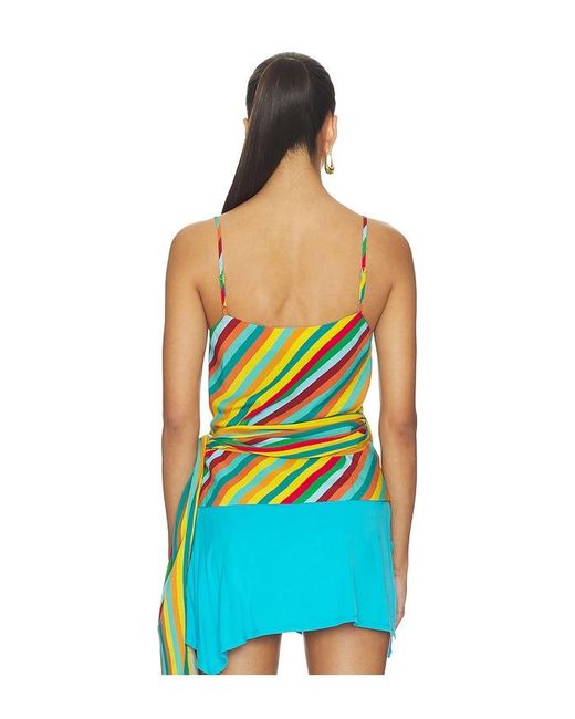 Simon Miller Blue Marlowe Crepe Tie Tank Top