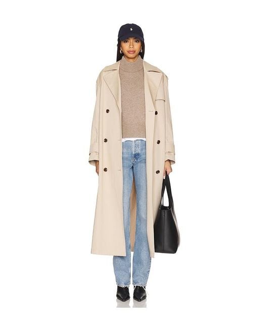 Theory White Zweireihiger Oversize-Trenchcoat
