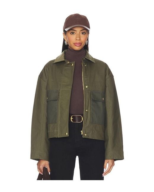 Rag Bone Women's Green Nonie 2-1 Cotton Jacket