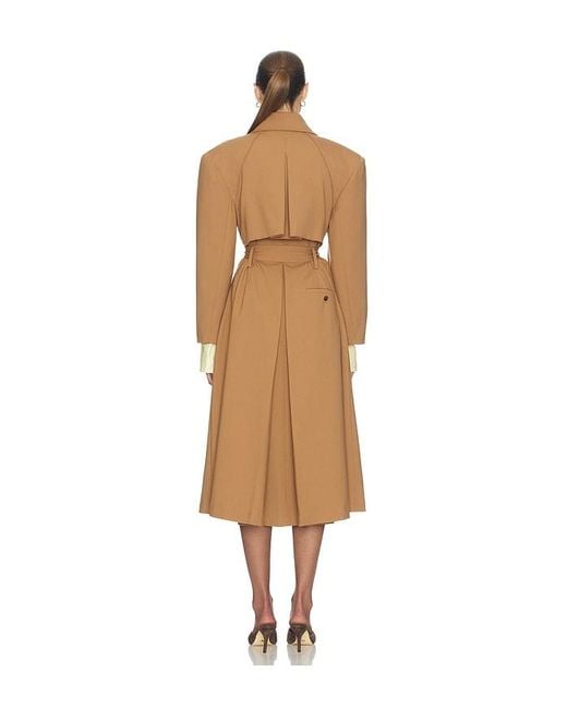 Helsa Natural Wool Blend Midi Trench