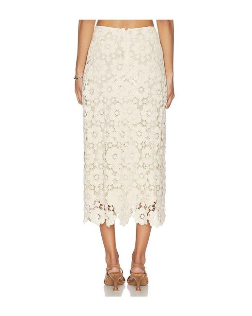 Bardot Natural Veneta Crochet Midi Skirt