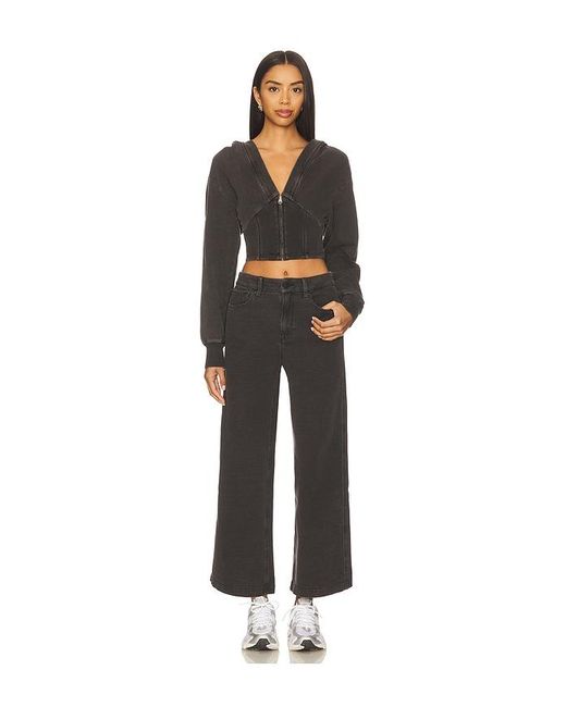 GOOD AMERICAN Black Jeanius Cropped Good Skate