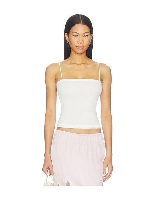 St. Agni White Organic Cotton Square Neck Cami