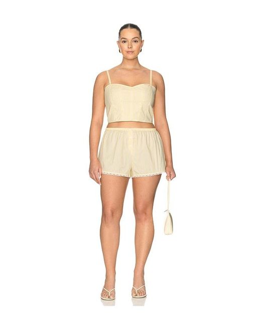 GOOD AMERICAN Natural Poplin Pull On Boxer Shorts