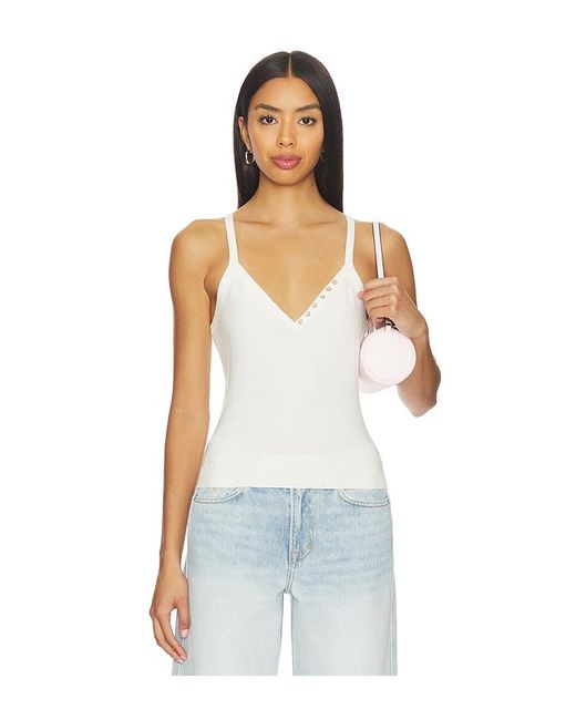 Frankie's Bikinis White Graham Cloud Knit Tank