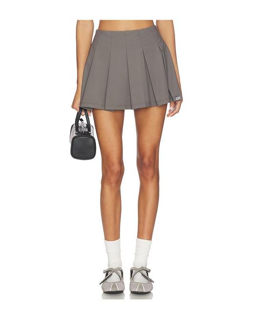Gold Hinge Gray Courtside Pleated Tennis Skirt