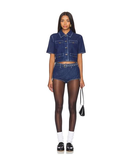 Lioness Blue Halston Denim Top
