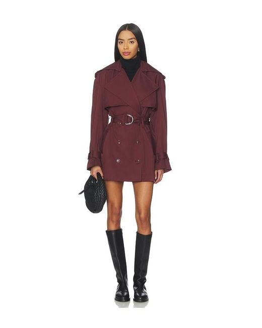 Bardot Red Aster Short Trench Coat