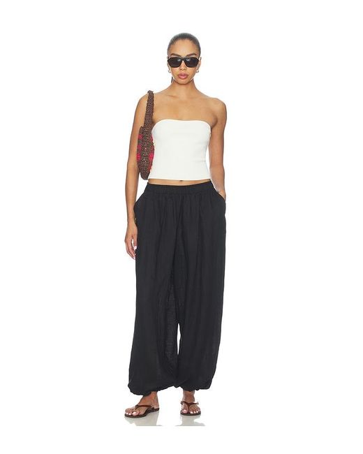 AEXAE Black Linen Balloon Pant