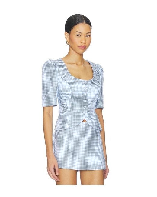 Amanda Uprichard Blue Phoebe Top