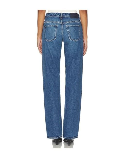 7 For All Mankind Blue Low Straight Leg Jeans