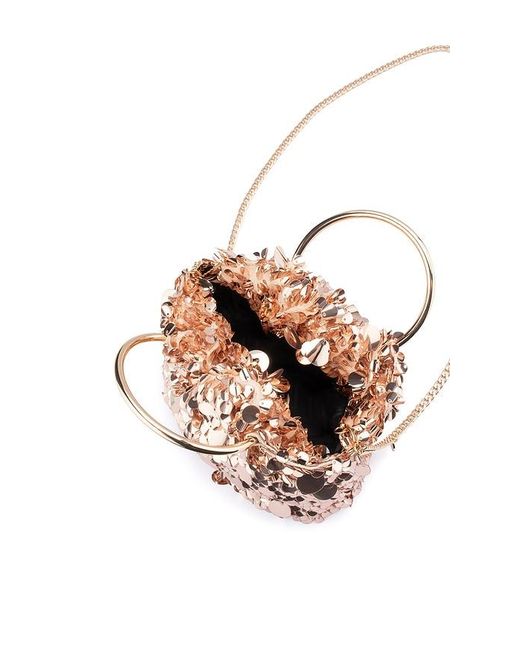Olga Berg Pink Vera Sequin Top Handle Bag