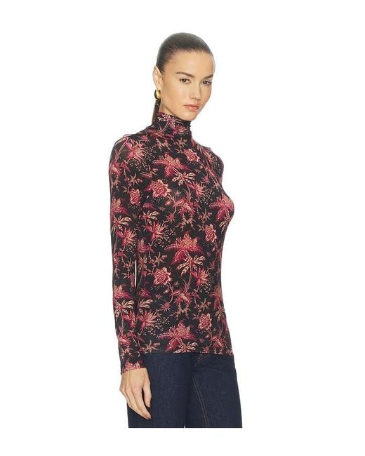 Ulla Johnson Red Aurelia Turtleneck Top