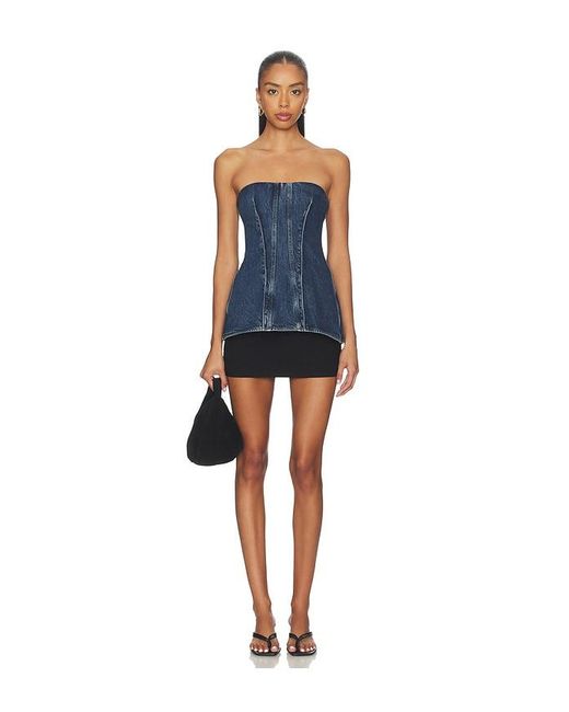 Agolde Blue Lara Corset Top