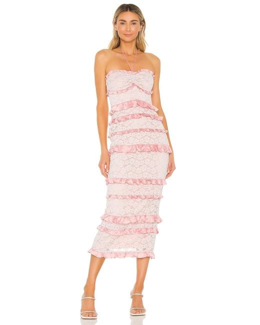 MAJORELLE Pink Lyla Midi Dress