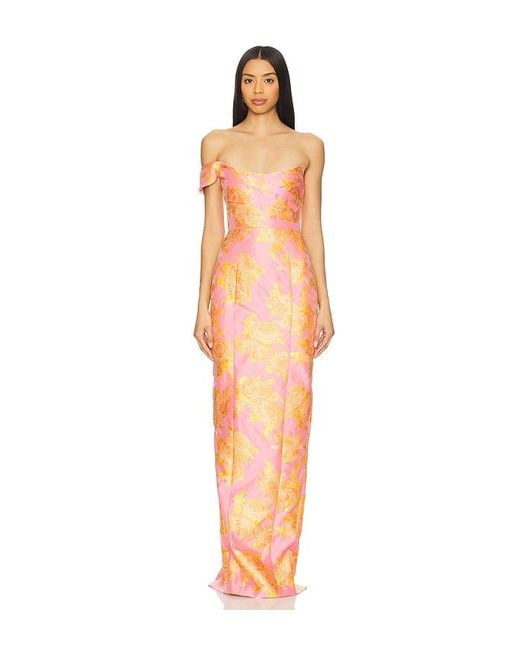SAU LEE Orange Jackson Gown