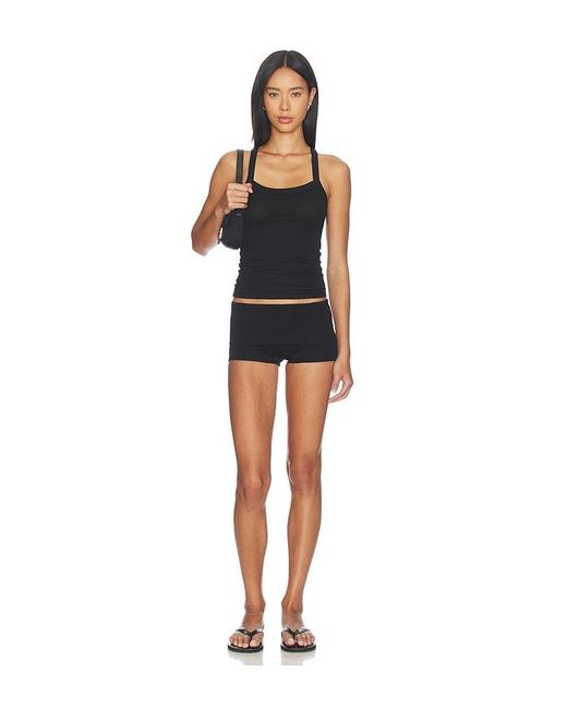 ÉTERNE Black Foldover Short