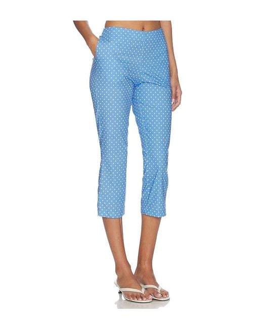 Caroline Constas Blue Andi Capri Pants