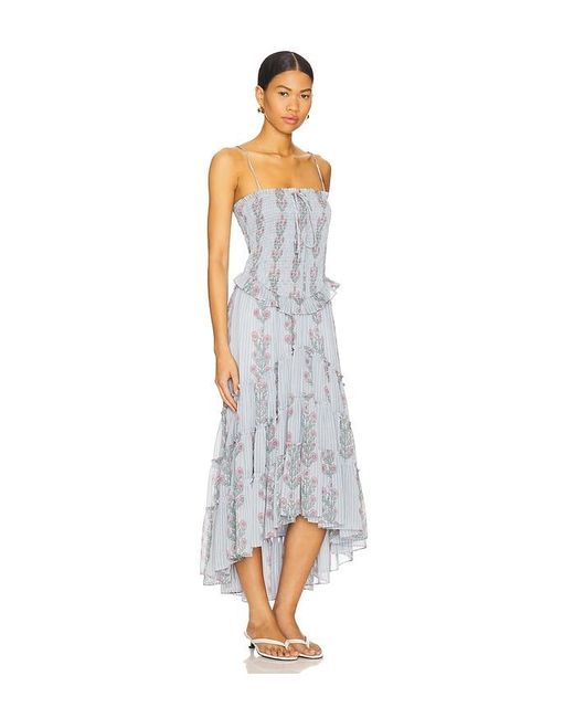 Free People White Midi-Kleid Alejandra