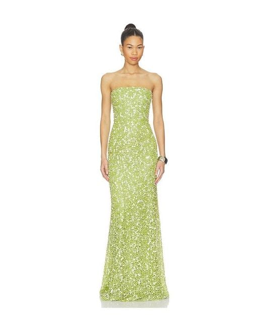SAU LEE Green Courtney Beaded Dress