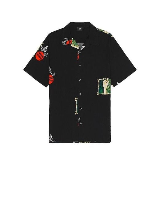 Thrills Black Dream Within A Dream Bowling Shirt for men
