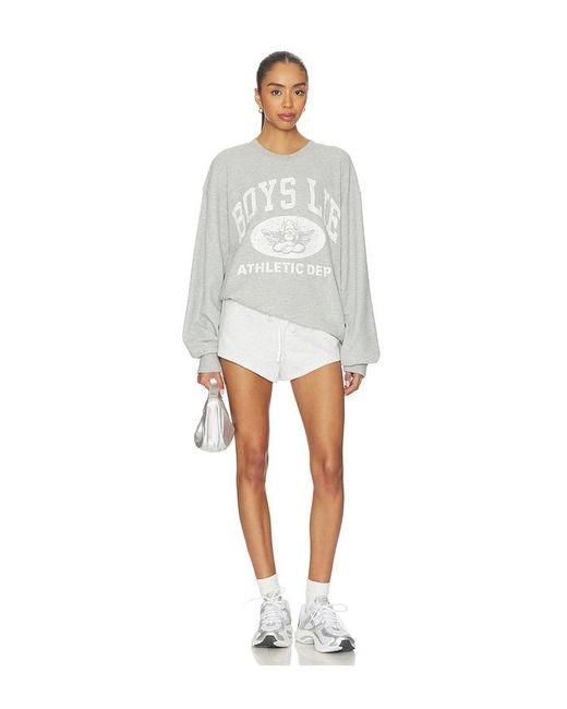Boys Lie White Athletic Dept V3 Kara Crewneck Sweatshirt