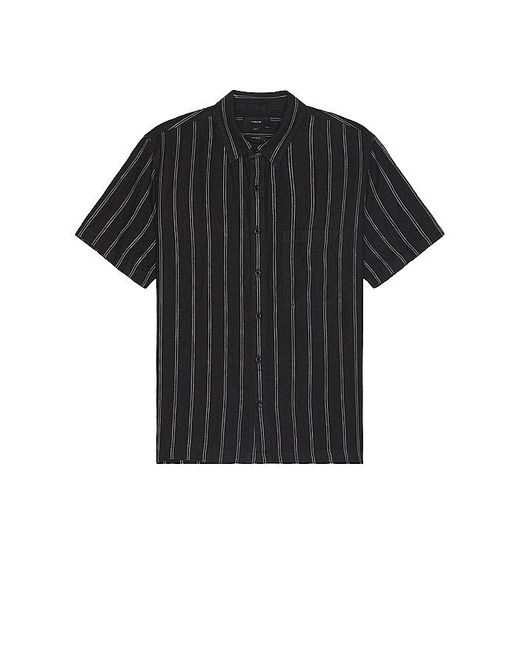 Vince Black Moonbay Stripe Short Sleeve Shirt for men