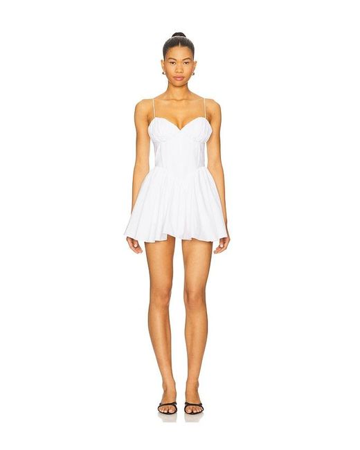 GOOD AMERICAN White Poplin Mini Dress